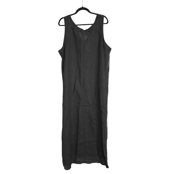 DKNY Pure Linen V-neck Maxi Dress size XL, Black | NEW $115 - Picture 7 of 7